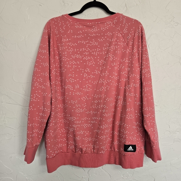 Adidas Pink White Loose Pullover Sweatshirt, L - Picture 6 of 10